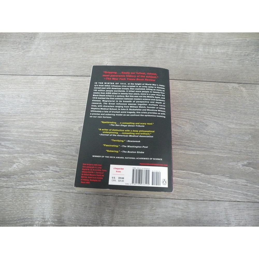 The Great Influenza John M. Barry 2018 Paperback Pandemic History New Afterword